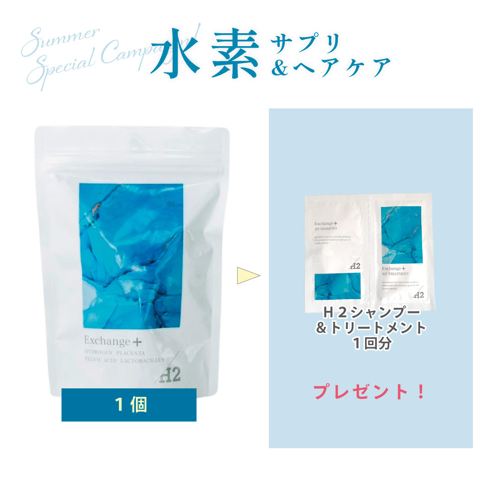 ＼人気急上昇！夏の水素チャージに！／ Exchange+60粒 （エクスチェンジ ）〈水素サプリ〉【特典付き】